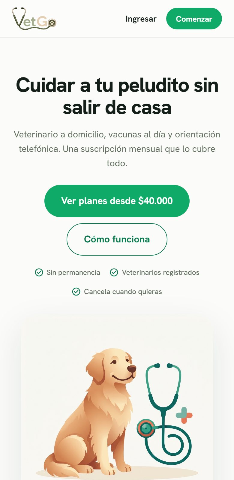 VetGo en un teléfono: la plataforma veterinaria construida por igai, en producción, con planes desde $40.000.